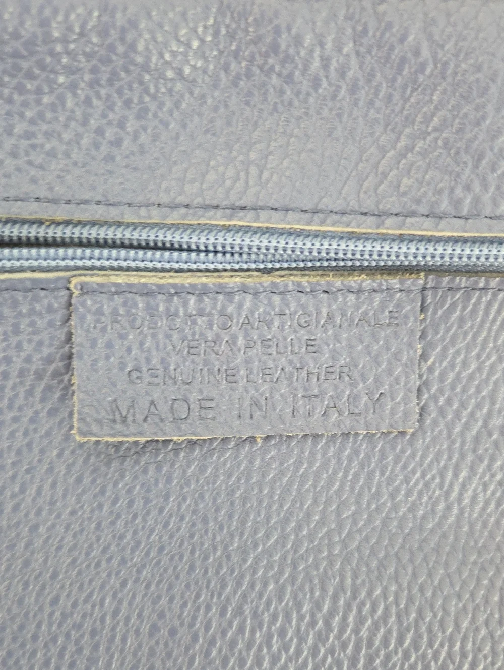 Blue Leather Tote EUC